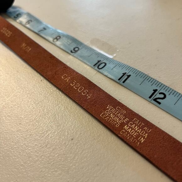 Burgundy Brown Genuine Leather Made in Canada Bow Wrap Belt Size Medium main image 5